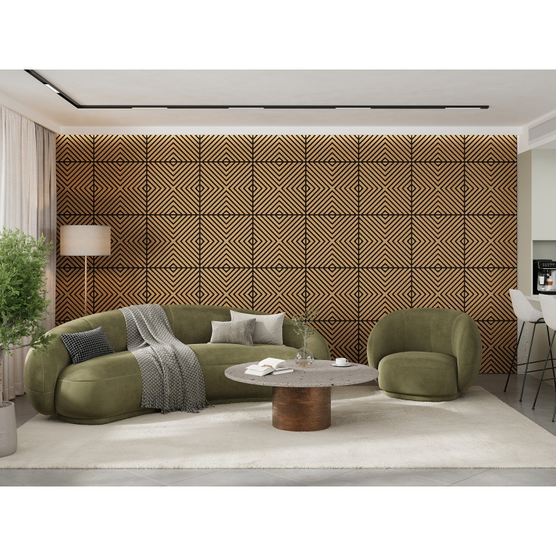 Mexen Linea 01 Akustik-Wandpaneel 60 x 60 cm (4 Stk.), Filz 9 mm, technisches Furnier, Eiche Classic - S110-60607-01-041
