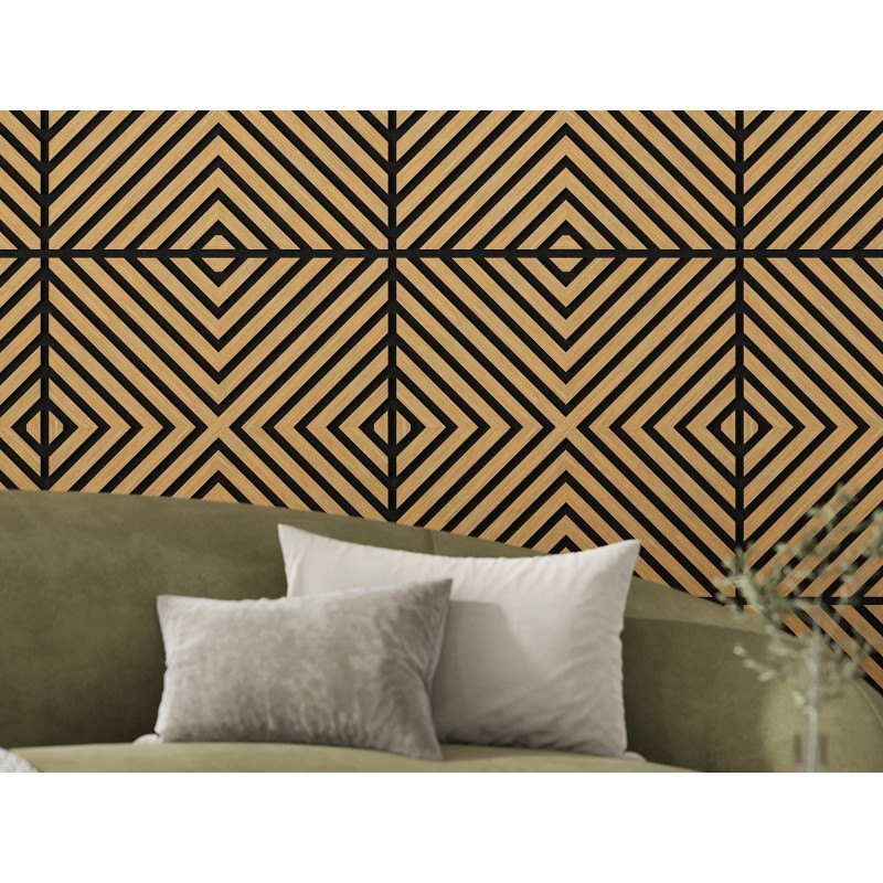 Mexen Linea 01 Akustik-Wandpaneel 60 x 60 cm (4 Stk.), Filz 9 mm, technisches Furnier, Eiche Classic - S110-60607-01-041