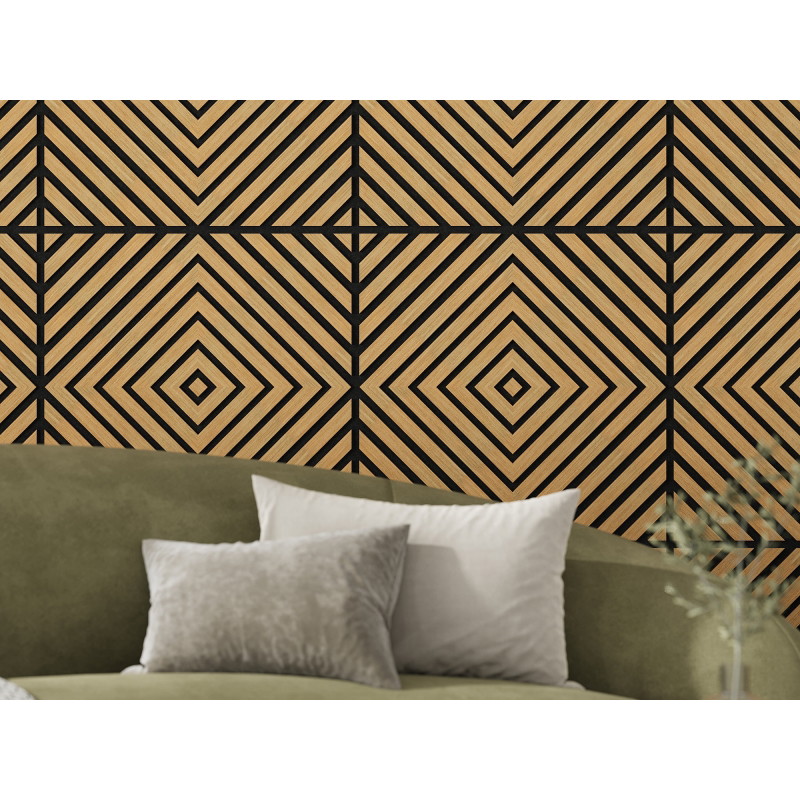 Mexen Linea 03 Akustik-Wandpaneel 60 x 60 cm (4Stk.), Filz 9 mm, technisches Furnier, Eiche Classic - S110-60607-03-041