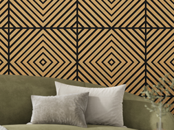 Mexen Linea 03 Akustik-Wandpaneel 60 x 60 cm (4Stk.), Filz 9 mm, technisches Furnier, Eiche Classic - S110-60607-03-041