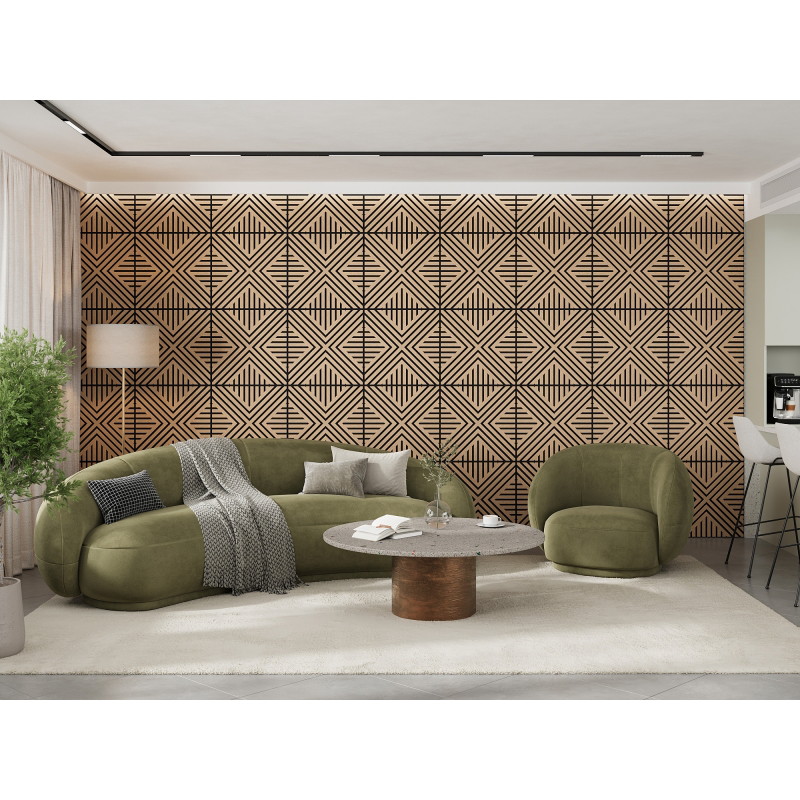 Mexen Linea 06 Akustikwandpanel 60 x 60 cm (4 Stk.), Filz 9 mm, technisches Furnier, Gebleichte Eiche - S110-60607-06-040
