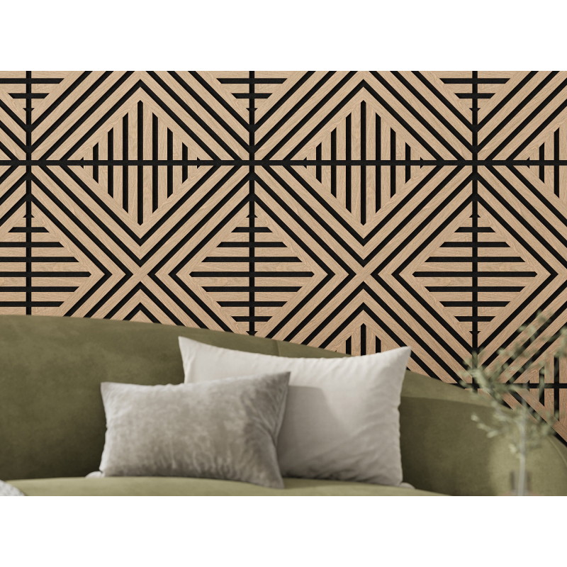 Mexen Linea 06 Akustikwandpanel 60 x 60 cm (4 Stk.), Filz 9 mm, technisches Furnier, Gebleichte Eiche - S110-60607-06-040