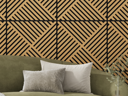Mexen Linea 08 Akustik-Wandpaneel 60 x 60 cm (4 Stück), Filz 9 mm, technisches Furnier, Eiche Classic - S110-60607-08-041