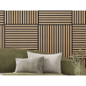 Mexen Linea 15 Akustik-Wandpaneel 60 x 60 cm (4 Stk.), Filz 9 mm, technisches Furnier, Gebleichte Eiche - S110-60607-15-040
