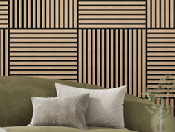 Mexen Linea 15 Akustik-Wandpaneel 60 x 60 cm (4 Stk.), Filz 9 mm, technisches Furnier, Gebleichte Eiche - S110-60607-15-040