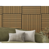 Mexen Linea 15 akustische Wandpaneele 60 x 60 cm (4 Stück), Filz 9 mm, technisches Furnier, Eiche Classic - S110-60607-15-041