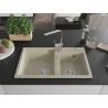 Mexen Tomas Granitspüle 2-Kammer mit Küchenarmatur Rita, beige - 6516-69-670300-00