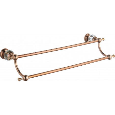 Mexen Estela doppelter Handtuchhalter, Roségold - 7011525-60