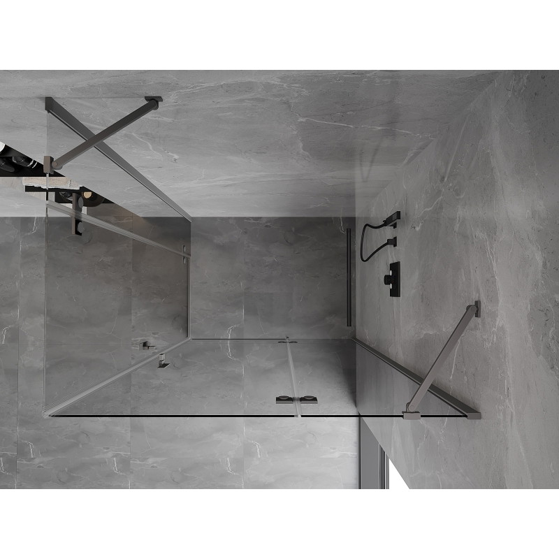 Mexen Mist-H Duo Duschkabine klappbar rechts 110 x 115 cm, transparent, Gunmetal - 8A5-110L-115P-95-00