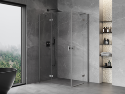 Mexen Mist-H Duo Duschkabine schwenkbar 70 x 70 cm, transparent, Chrom - 8A5-070L-070P-01-00