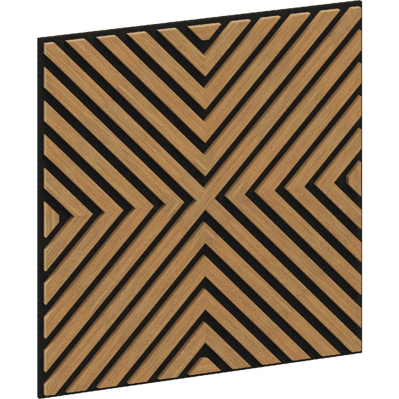 Mexen Linea 01 Akustik-Wandpaneel 60 x 60 cm (4 Stk.), Filz 9 mm, technisches Furnier, Eiche Classic - S110-60607-01-041