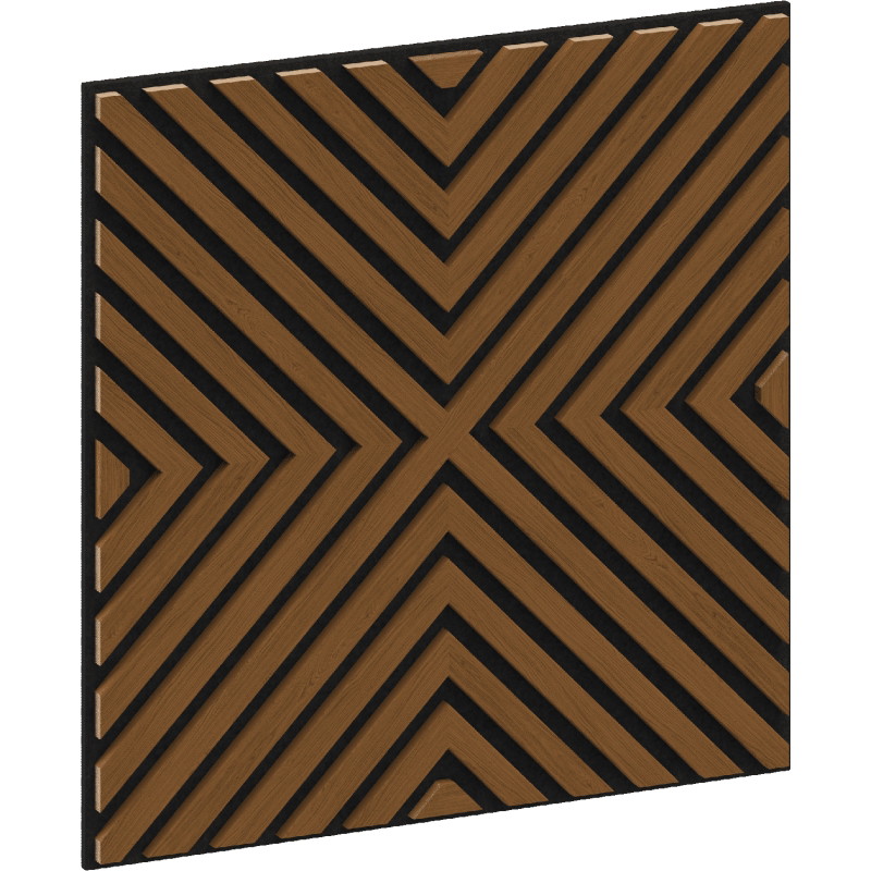 Mexen Linea 01 Akustik-Wandpaneel 60 x 60 cm (4 Stk.), Filz 9 mm, technisches Furnier, Eiche Natur - S110-60607-01-042