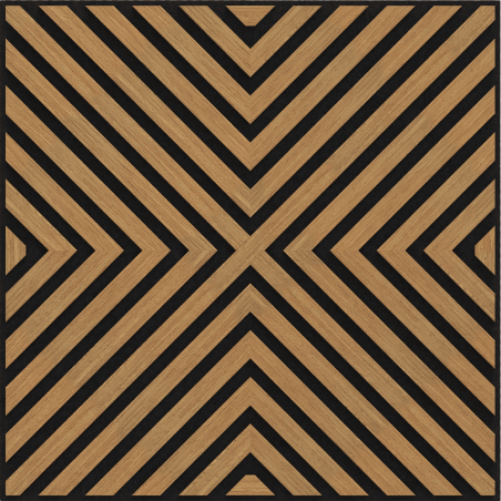 Mexen Linea 01 Akustik-Wandpaneel 60 x 60 cm (4 Stk.), Filz 9 mm, technisches Furnier, Eiche Classic - S110-60607-01-041