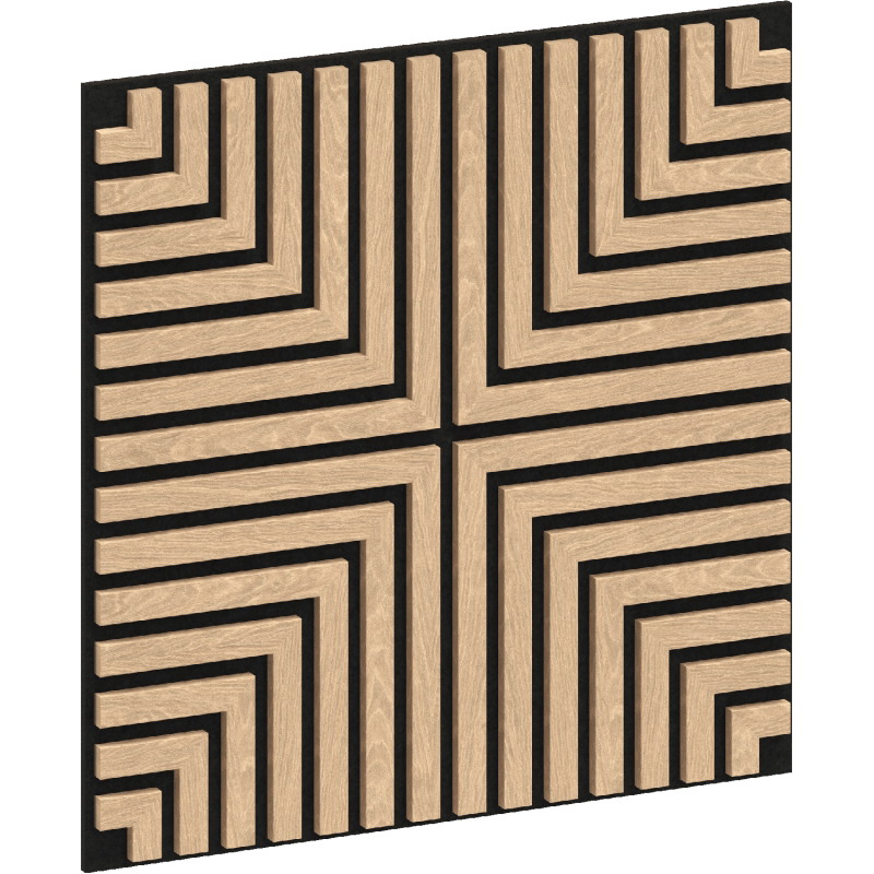 Mexen Linea 02 Akustik-Wandpaneel 60 x 60 cm (4 Stück), Filz 9 mm, technisches Furnier, Gekalkte Eiche - S110-60607-02-040
