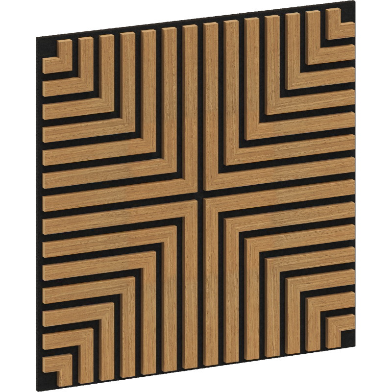 Mexen Linea 02 Akustische Wandverkleidung 60 x 60 cm (4 Stück), Filz 9 mm, technisches Furnier, Eiche Classic