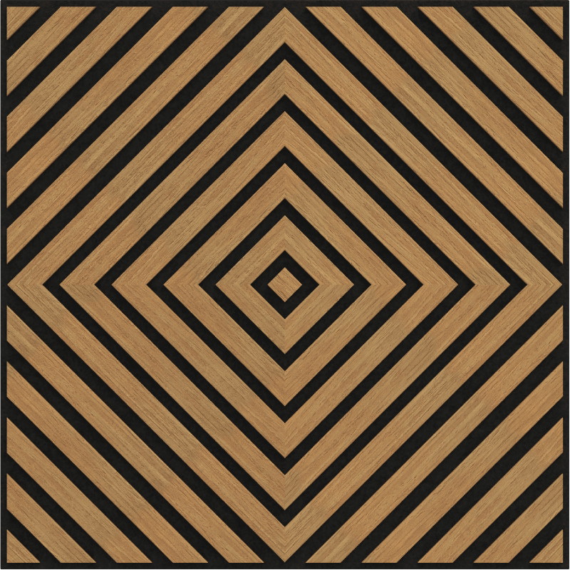 Mexen Linea 03 Akustik-Wandpaneel 60 x 60 cm (4Stk.), Filz 9 mm, technisches Furnier, Eiche Classic - S110-60607-03-041