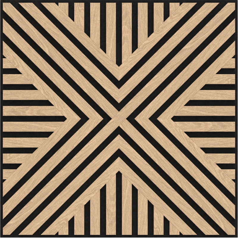 Mexen Linea 06 Akustikwandpanel 60 x 60 cm (4 Stk.), Filz 9 mm, technisches Furnier, Gebleichte Eiche - S110-60607-06-040