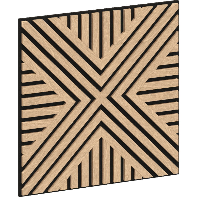 Mexen Linea 06 Akustikwandpanel 60 x 60 cm (4 Stk.), Filz 9 mm, technisches Furnier, Gebleichte Eiche - S110-60607-06-040