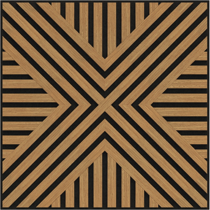 Mexen Linea 06 Akustik-Wandpaneel 60 x 60 cm (4 Stk.), Filz 9 mm, technisches Furnier, Eiche Classic - S110-60607-06-041