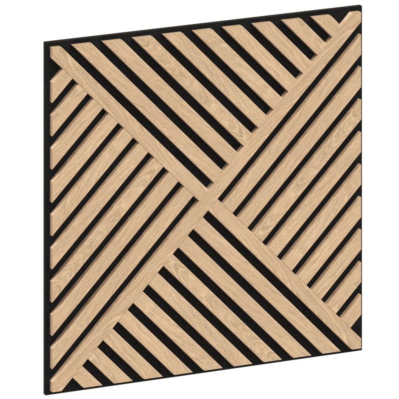 Mexen Linea 08 Akustik-Wandpaneel 60 x 60 cm (4 Stk.), Filz 9 mm, technisches Furnier, Gebleichte Eiche - S110-60607-08-040