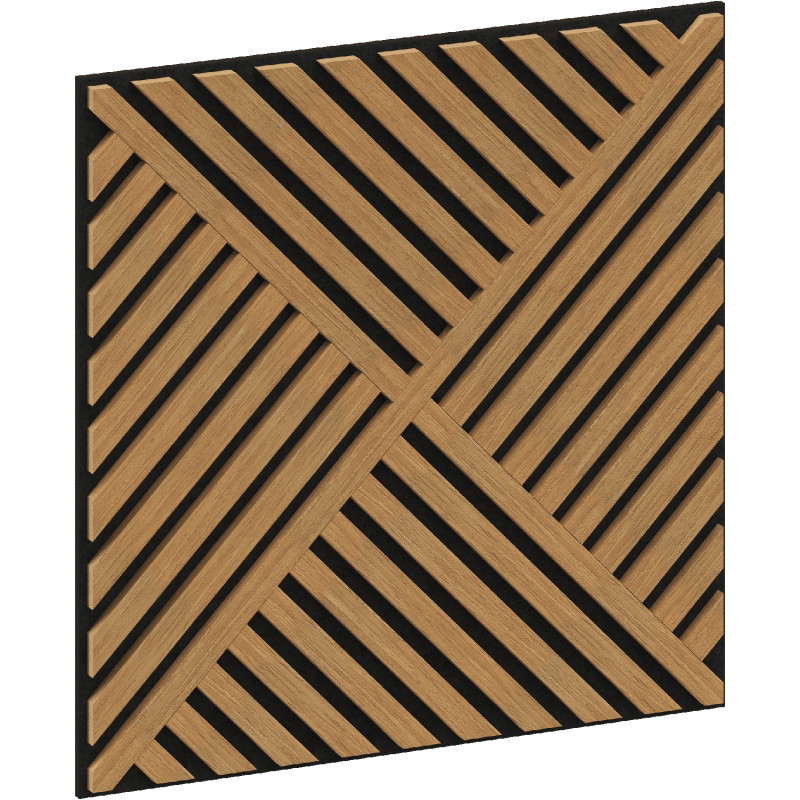 Mexen Linea 08 Akustik-Wandpaneel 60 x 60 cm (4 Stück), Filz 9 mm, technisches Furnier, Eiche Classic - S110-60607-08-041