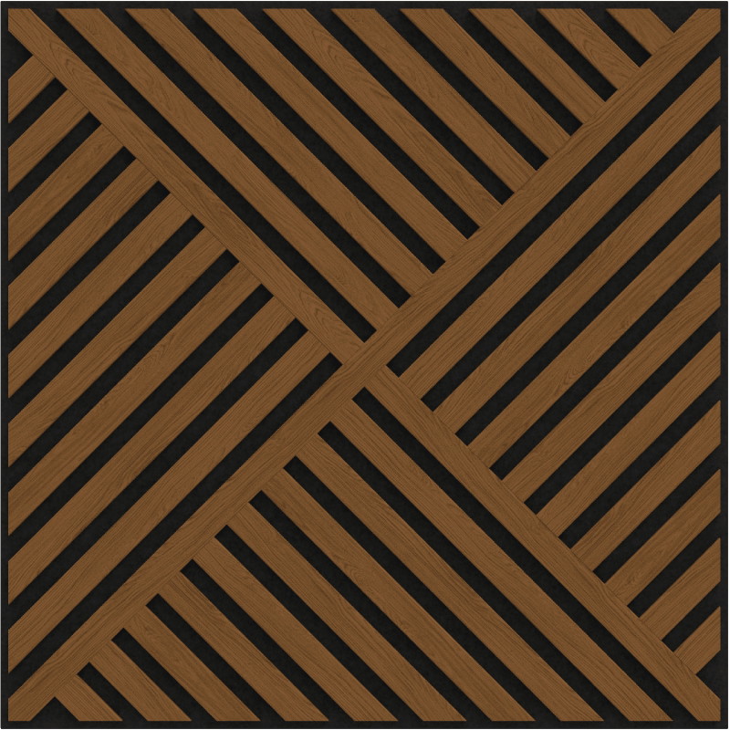Mexen Linea 08 akustisches Wandpaneel 60 x 60 cm (4 Stk.), Filz 9 mm, technisches Furnier, Natürliche Eiche - S110-60607-08-042