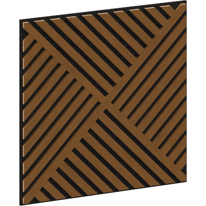 Mexen Linea 08 akustisches Wandpaneel 60 x 60 cm (4 Stk.), Filz 9 mm, technisches Furnier, Natürliche Eiche - S110-60607-08-042