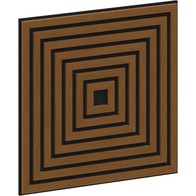 Mexen Linea 13 akustisches Wandpaneel 60 x 60 cm (4 Stk.), Filz 9 mm, technisches Furnier, Natur Eiche - S110-60607-13-042