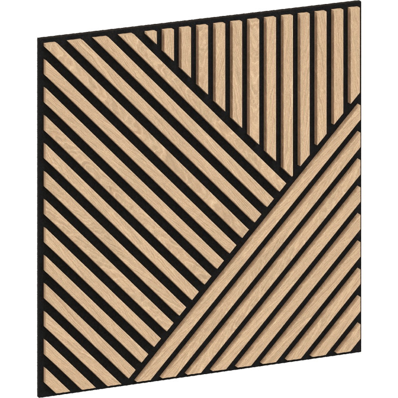 Mexen Linea 25 Akustische Wandpaneele 60 x 60 cm (4 Stück), Filz 9 mm, technisches Furnier, Gebleichte Eiche