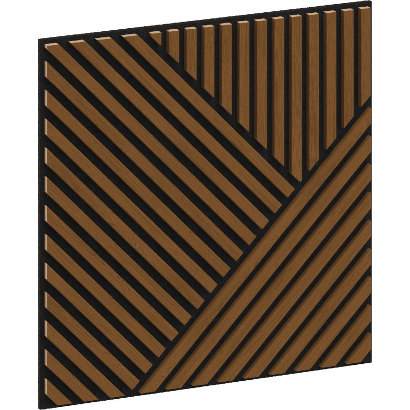 Mexen Linea 25 Akustik-Wandpaneel 60 x 60 cm (4 Stk.), Filz 9 mm, technisches Furnier, Eiche Natur - S110-60607-25-042