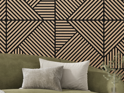 Mexen Linea 25 Akustische Wandpaneele 60 x 60 cm (4 Stück), Filz 9 mm, technisches Furnier, Gebleichte Eiche