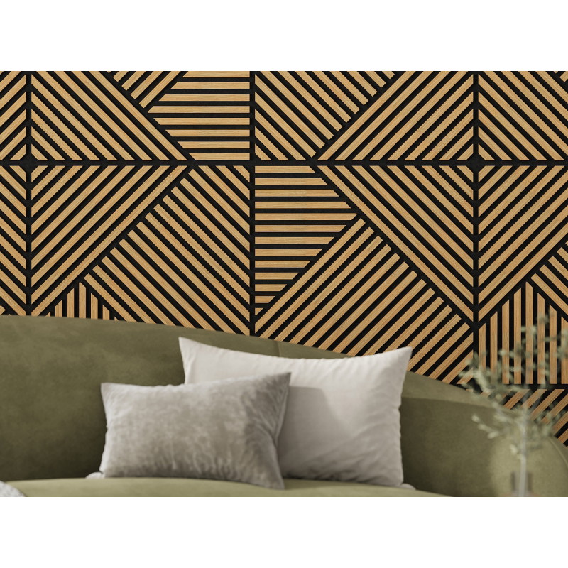 Mexen Linea 25 Akustik-Wandpaneel 60 x 60 cm (4 Stk.), Filz 9 mm, technisches Furnier, Eiche Classic - S110-60607-25-041