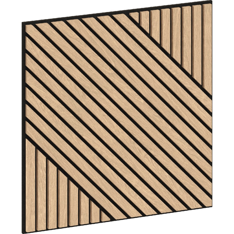 Mexen Linea 26 Akustik-Wandpaneel 60 x 60 cm (4 Stk.), Filz 9 mm, technisches Furnier, Gebleichte Eiche - S110-60607-26-040