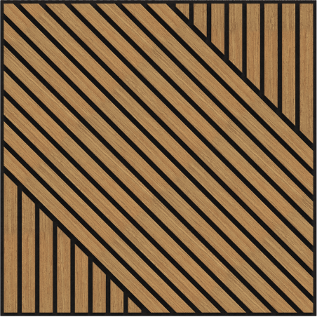 Mexen Linea 26 akustische Wandplatte 60 x 60 cm (4 Stück), Filz 9 mm, technisches Furnier, Eiche Classic - S110-60607-26-041