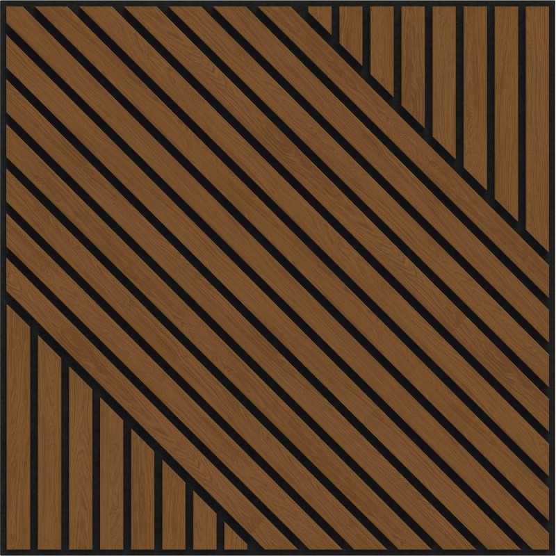 Mexen Linea 26 Akustische Wandpaneele 60 x 60 cm (4 Stück), Filz 9 mm, technisches Furnier, Natur Eiche - S110-60607-26-042