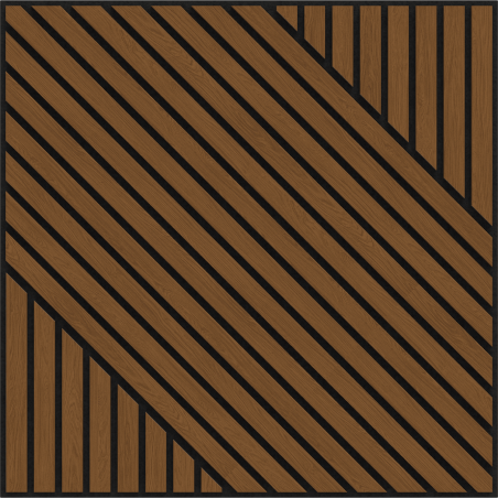Mexen Linea 26 Akustische Wandpaneele 60 x 60 cm (4 Stück), Filz 9 mm, technisches Furnier, Natur Eiche - S110-60607-26-042