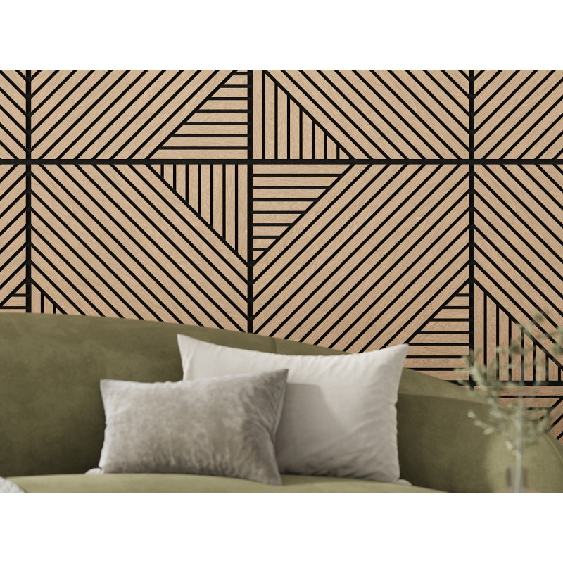 Mexen Linea 26 Akustik-Wandpaneel 60 x 60 cm (4 Stk.), Filz 9 mm, technisches Furnier, Gebleichte Eiche - S110-60607-26-040