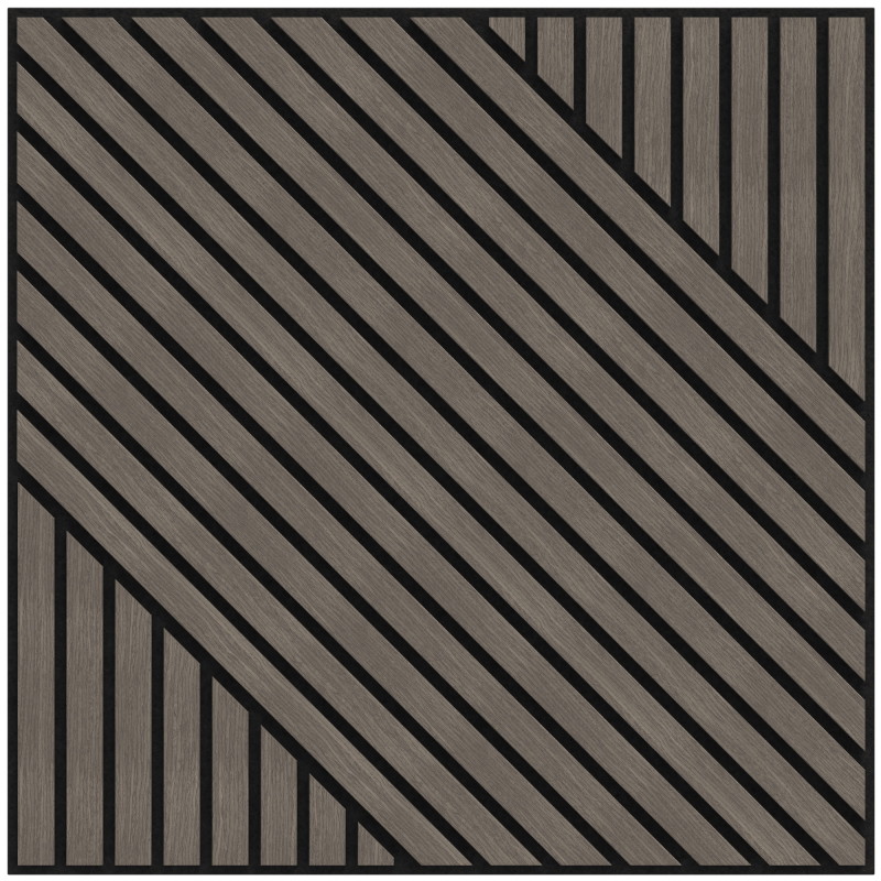 Mexen Linea 26 Akustische Wandplatte 60 x 60 cm (4 Stück), Filz 9 mm, technisches Furnier, Graue Eiche - S110-60607-26-043