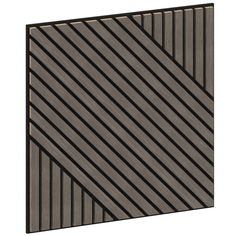 Mexen Linea 26 Akustische Wandplatte 60 x 60 cm (4 Stück), Filz 9 mm, technisches Furnier, Graue Eiche - S110-60607-26-043