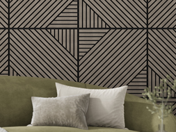 Mexen Linea 26 Akustische Wandplatte 60 x 60 cm (4 Stück), Filz 9 mm, technisches Furnier, Graue Eiche - S110-60607-26-043