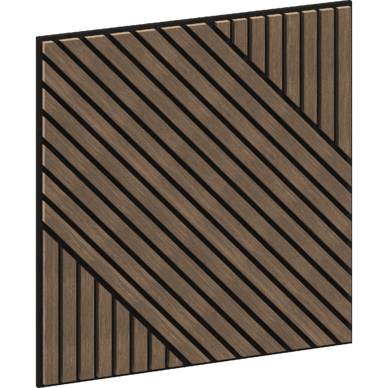 Mexen Linea 26 Akustik-Wandpaneel 60 x 60 cm (4 Stk.), Filz 9 mm, technisches Furnier, Dunkle Walnuss - S110-60607-26-044