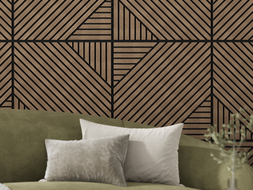 Mexen Linea 26 Akustik-Wandpaneel 60 x 60 cm (4 Stk.), Filz 9 mm, technisches Furnier, Dunkle Walnuss - S110-60607-26-044