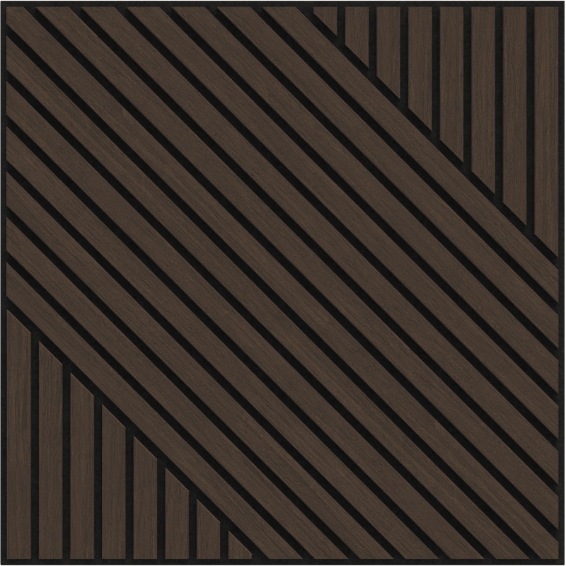 Mexen Linea 26 Akustik-Wandpaneel 60 x 60 cm (4 Stk.), Filz 9 mm, technisches Furnier, Mocca-Eiche - S110-60607-26-045