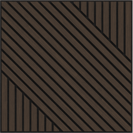 Mexen Linea 26 Akustik-Wandpaneel 60 x 60 cm (4 Stk.), Filz 9 mm, technisches Furnier, Mocca-Eiche - S110-60607-26-045