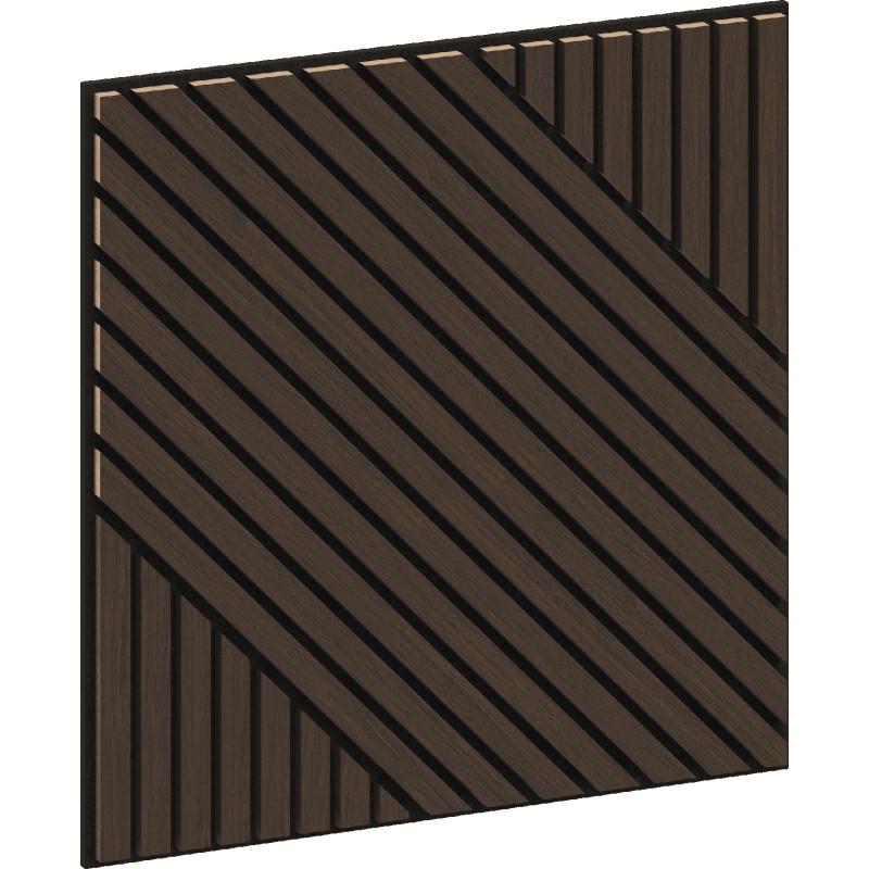Mexen Linea 26 Akustik-Wandpaneel 60 x 60 cm (4 Stk.), Filz 9 mm, technisches Furnier, Mocca-Eiche - S110-60607-26-045