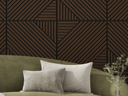 Mexen Linea 26 Akustik-Wandpaneel 60 x 60 cm (4 Stk.), Filz 9 mm, technisches Furnier, Mocca-Eiche - S110-60607-26-045