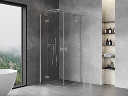 Mexen Mist-H Duo Duschkabine schwenkbar 70 x 70 cm, transparent, Chrom - 8A5-070L-070P-01-00