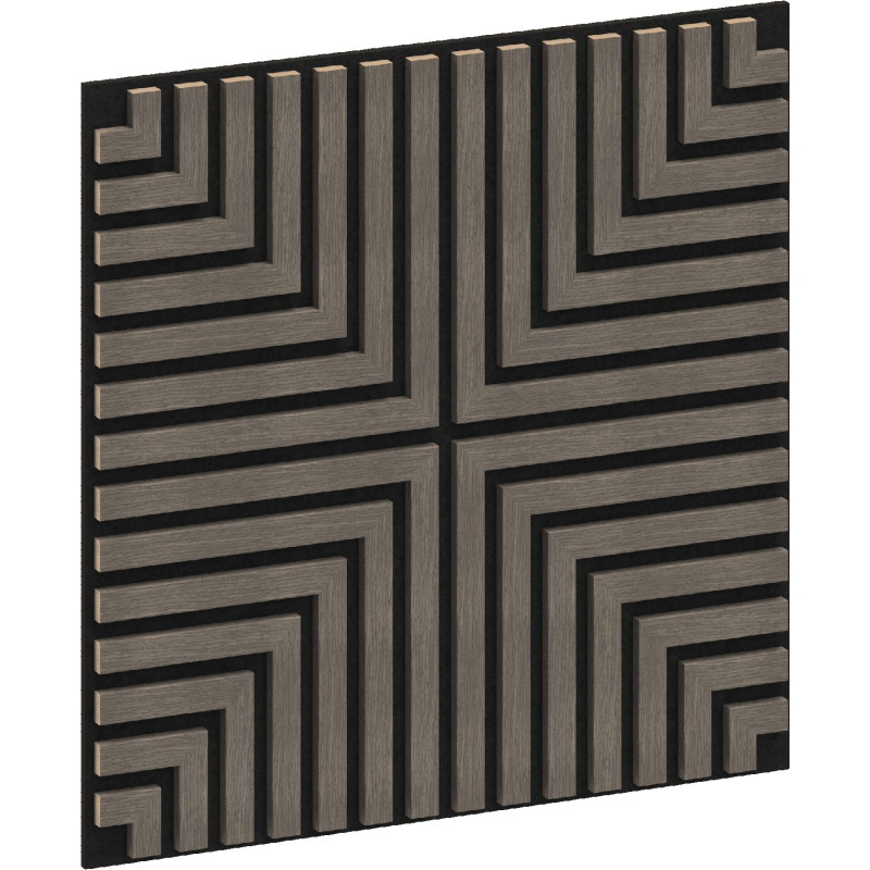 Mexen Linea 02 akustisches Wandpaneel 60 x 60 cm (4 Stk.), Filz 9 mm, technisches Furnier, Graueiche - S110-60607-02-043