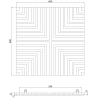 Mexen Linea 02 akustisches Wandpaneel 60 x 60 cm (4 Stk.), Filz 9 mm, technisches Furnier, Graueiche - S110-60607-02-043