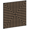 Mexen Linea 02 Akustik-Wandpaneel 60 x 60 cm (4 Stück), Filz 9 mm, Technisches Furnier, Dunkle Walnuss - S110-60607-02-044